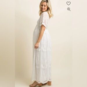 Pink blush Maternity White Lace Dress